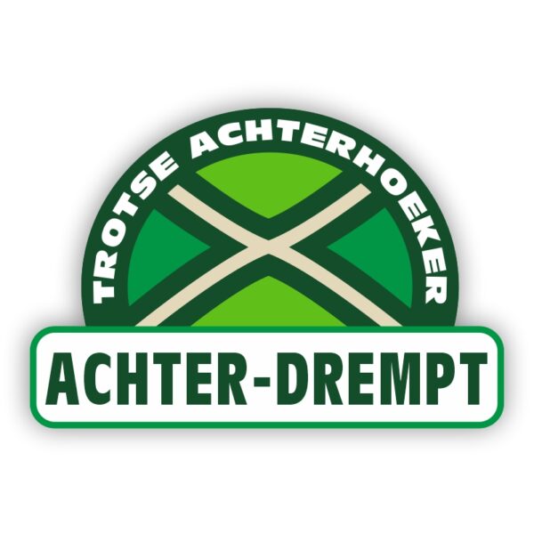 Plaatsnaam sticker Achterhoekse Vlag - Achter-Drempt
