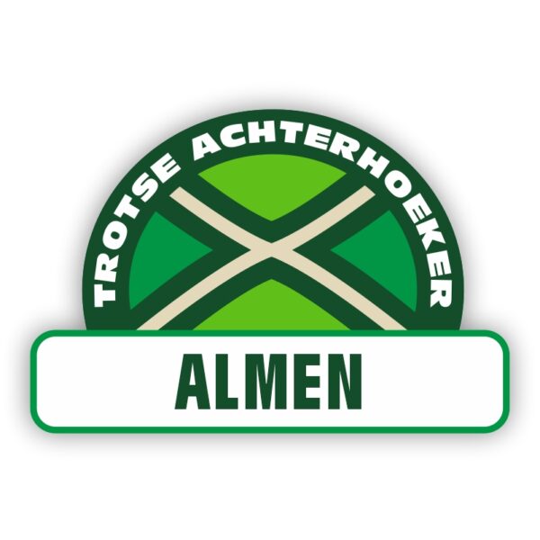 Plaatsnaam sticker Achterhoekse Vlag - Almen