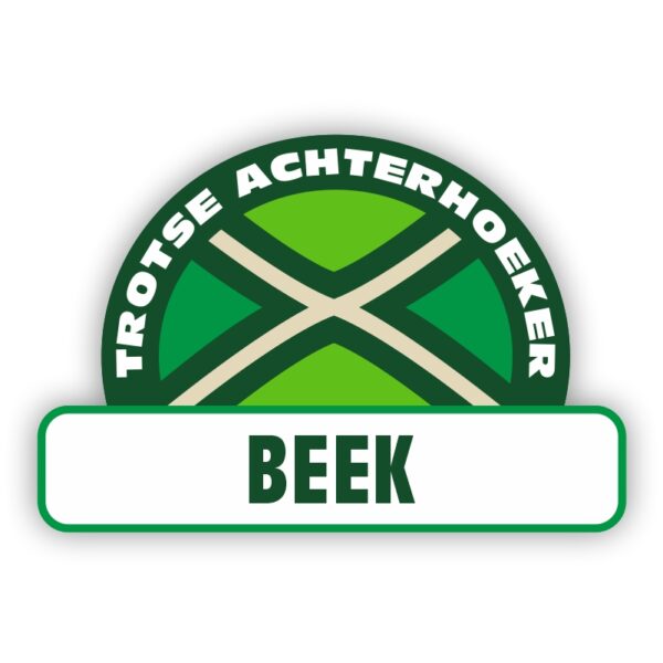 Plaatsnaam sticker Achterhoekse Vlag - Beek