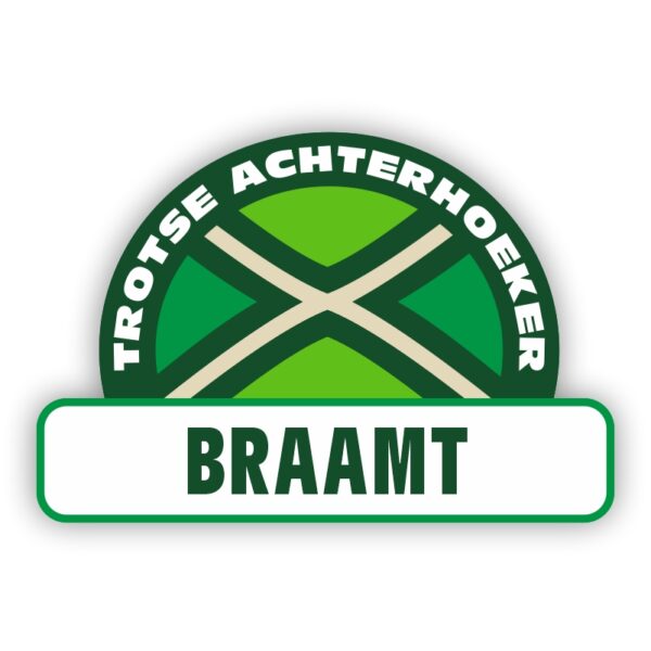 Plaatsnaam sticker Achterhoekse Vlag - Braamt