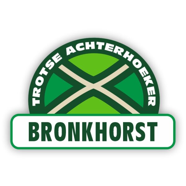 Plaatsnaam sticker Achterhoekse Vlag - Bronkhorst