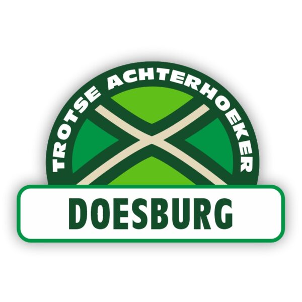 Plaatsnaam sticker Achterhoekse Vlag - Doesburg