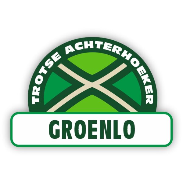 Plaatsnaam sticker Achterhoekse Vlag - Groenlo