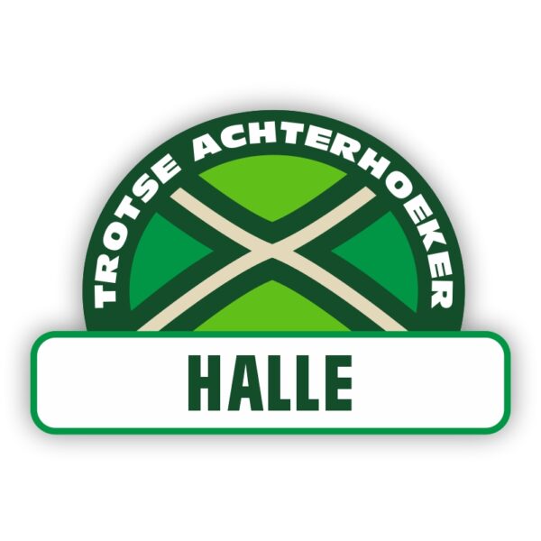 Plaatsnaam sticker Achterhoekse Vlag - Halle