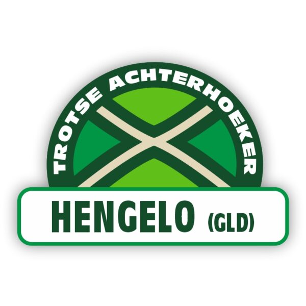 Plaatsnaam sticker Achterhoekse Vlag - Hengelo