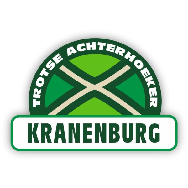 Plaatsnaam sticker Achterhoekse Vlag - Kranenburg