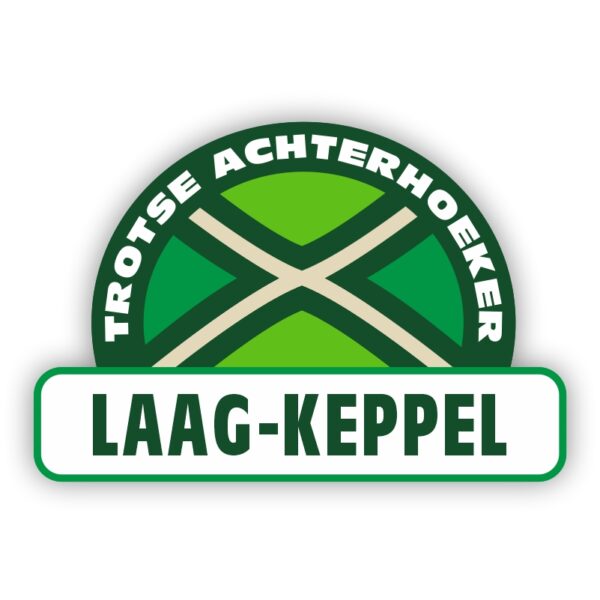 Plaatsnaam sticker Achterhoekse Vlag - Laag-Keppel