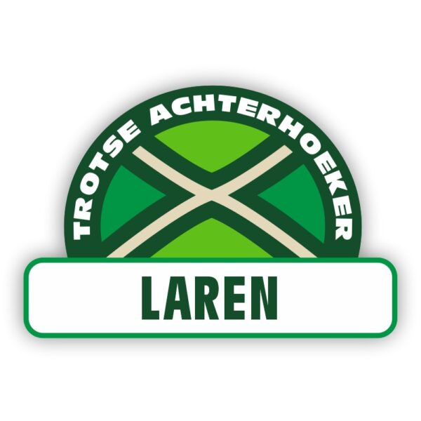 Plaatsnaam sticker Achterhoekse Vlag - Laren