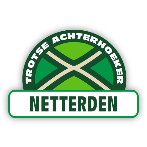Plaatsnaam sticker Achterhoekse Vlag - Netterden