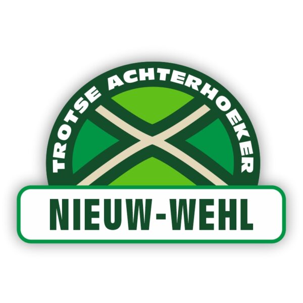 Plaatsnaam sticker Achterhoekse Vlag - Nieuw-Wehl