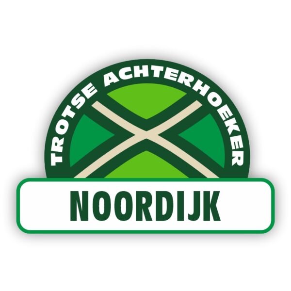 Plaatsnaam sticker Achterhoekse Vlag - Noordijk