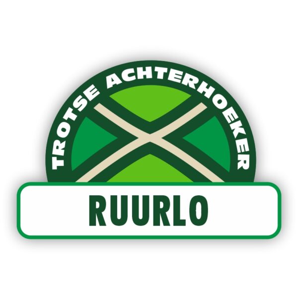 Plaatsnaam sticker Achterhoekse Vlag - Ruurlo
