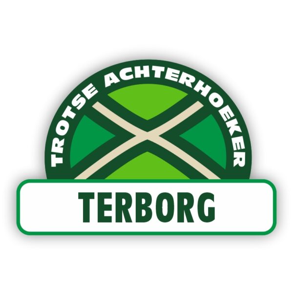 Plaatsnaam sticker Achterhoekse Vlag - Terborg