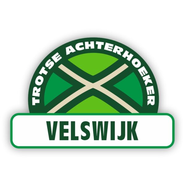 Plaatsnaam sticker Achterhoekse Vlag - Velswijk