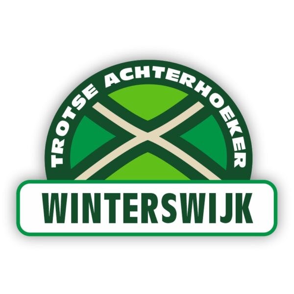 Plaatsnaam sticker Achterhoekse Vlag - Winterswijk