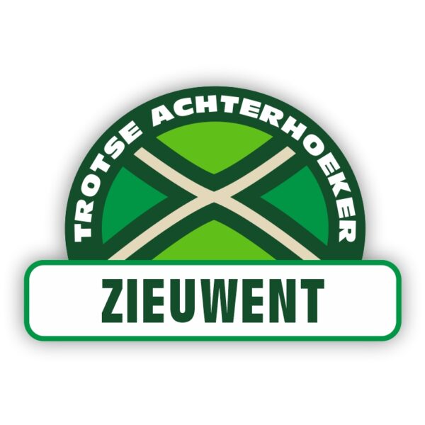 Plaatsnaam sticker Achterhoekse Vlag - Zieuwent