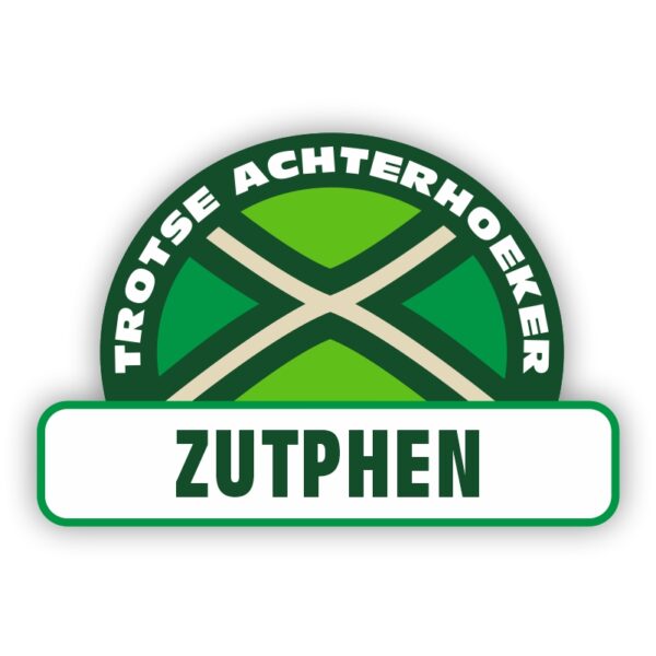 Plaatsnaam sticker Achterhoekse Vlag - Zutphen