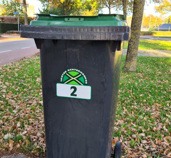 Container sticker Achterhoekse Vlag met huisnummer