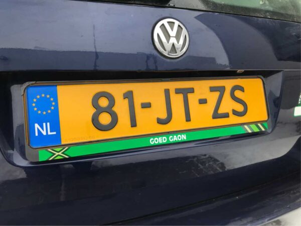 kentekenplaat sticker goed gaon