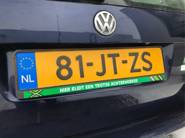 Kentekenplaat sticker Hier rijdt een trotse Achterhoeker